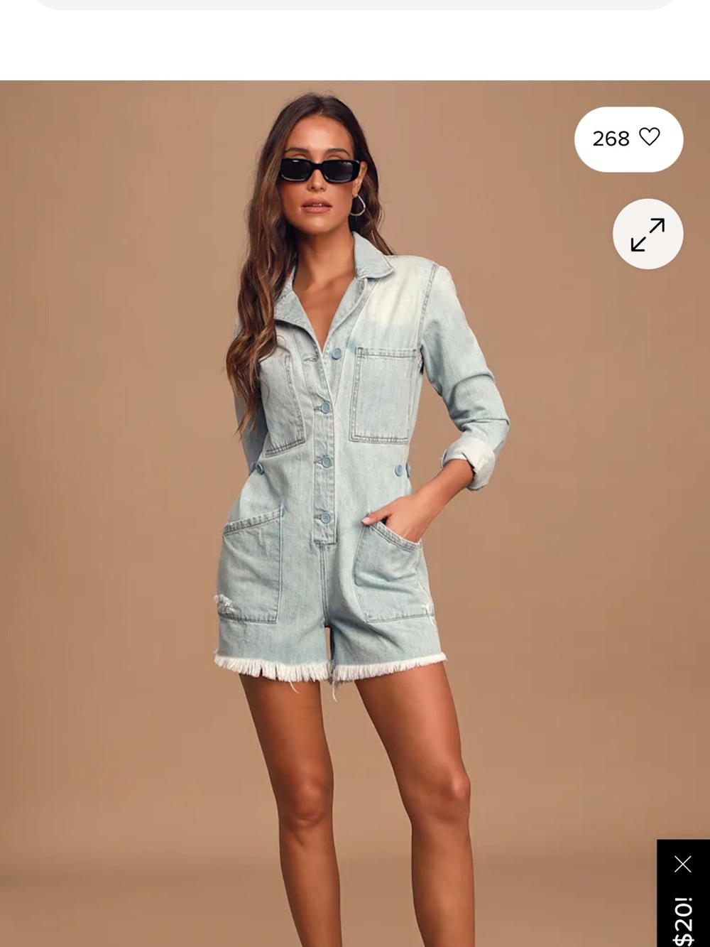 Pistola Freda Light Wash Denim Overalls Romper in Salton Sea | M